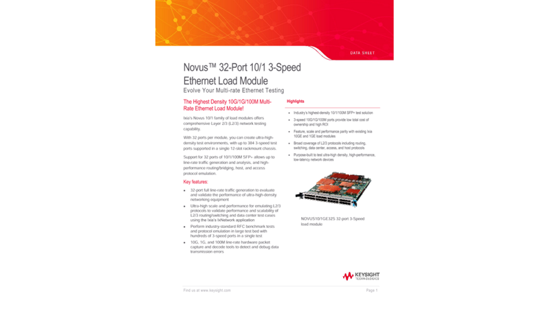 Novus™ 32 端口 10/1 三速以太网负载模块